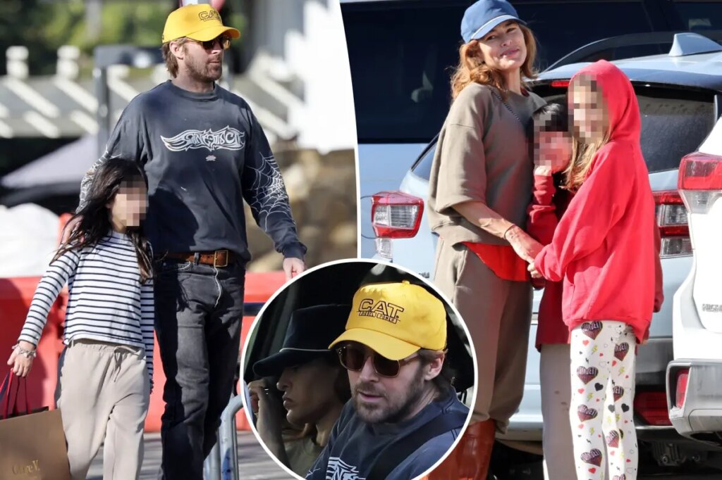 Ryan Gosling and Eva Mendes emerge for rare family outing with their kids in Montecito