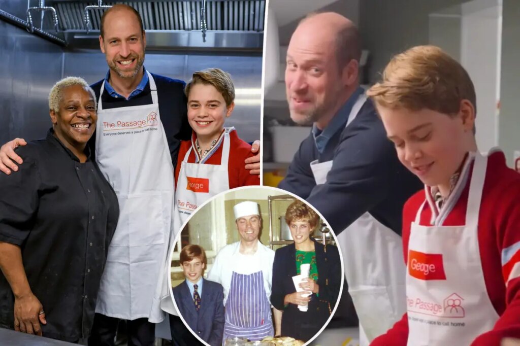 Prince William brings Prince George to volunteer at same charity Princess Diana brought him growing up