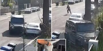 Mom crashes G-Wagon into alleged burglars’ car after panicked call from her LA home