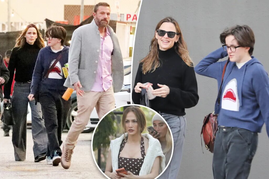 Ben Affleck reunites with ex Jennifer Garner for theater outing on same day as Jennifer Lopez shopping trip 