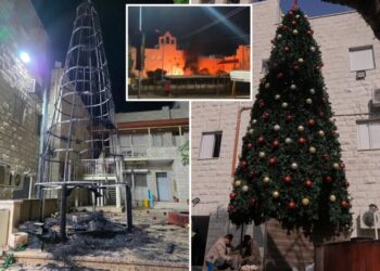 3 Palestinians accused of torching a Christmas tree at a Catholic church in West Bank