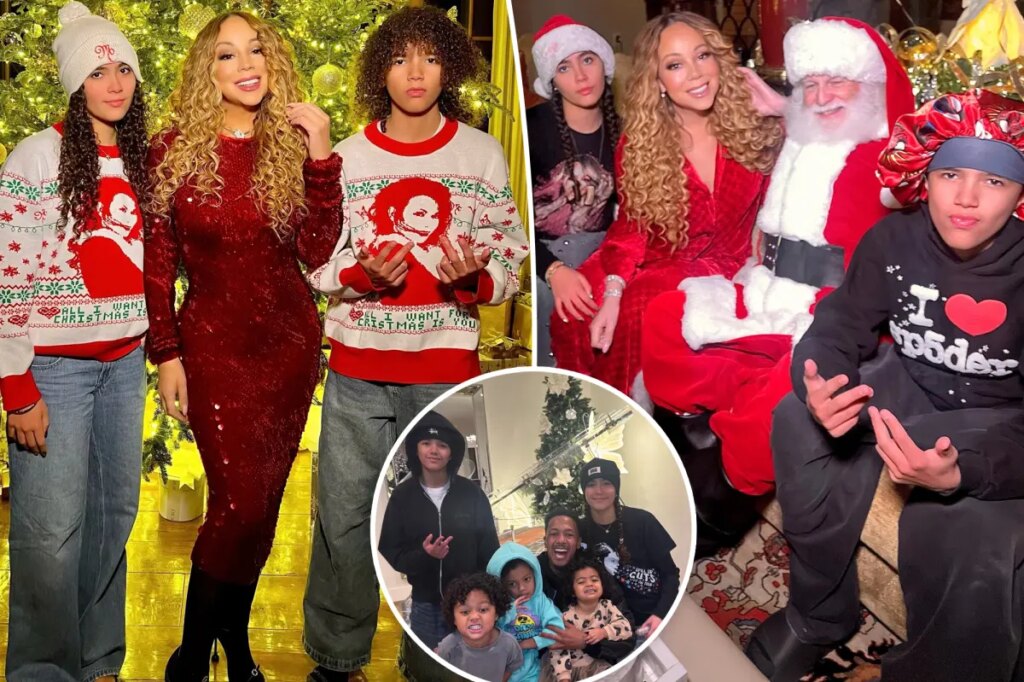 Mariah Carey’s twins, 14, look all grown up in Christmas photo without dad Nick Cannon