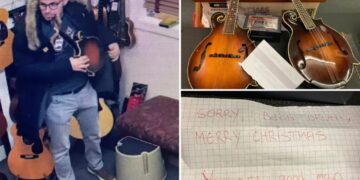 Tipsy thief steals 2 mandolins from NJ music store, returns them with note saying ‘I been drunk’