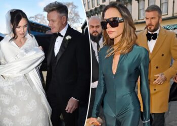 Victoria and David Beckham attend Gordon Ramsay’s daughter’s wedding as family feud escalates