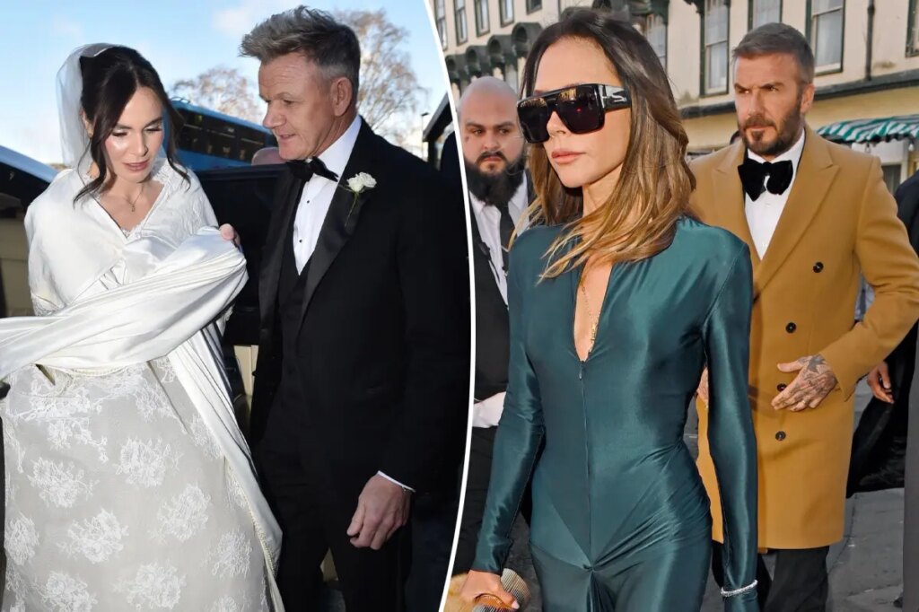 Victoria and David Beckham attend Gordon Ramsay’s daughter’s wedding as family feud escalates