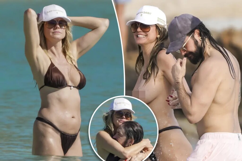 Heidi Klum ditches bikini top to cozy up to husband Tom Kaulitz during St. Barths vacation
