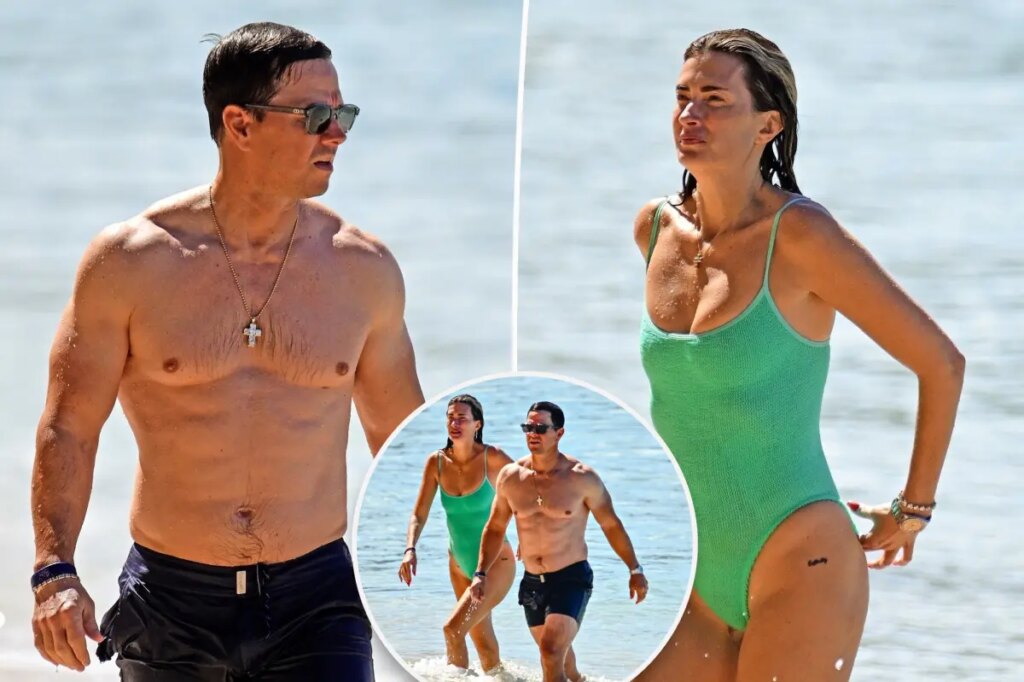 Ripped Mark Wahlberg and bikini-clad wife Rhea Durham hit the beach during Barbados vacation