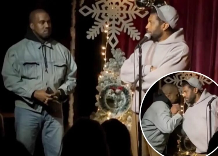 Watch ‘awkward’ moment Kanye West is brought onstage at Deon Cole’s improv show