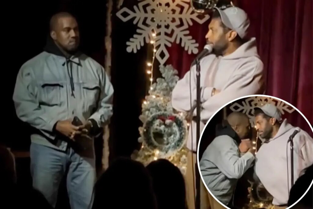 Watch ‘awkward’ moment Kanye West is brought onstage at Deon Cole’s improv show