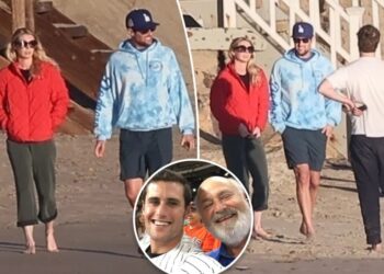 Somber Jake Reiner spotted on beach walk with girlfriend following parents Rob and Michele’s tragic deaths