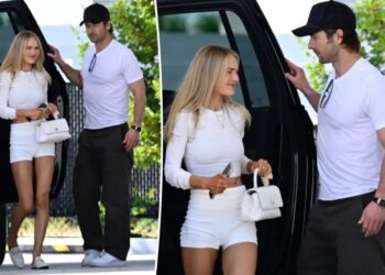 Glen Powell and Michelle Randolph jet off to Miami for the holidays