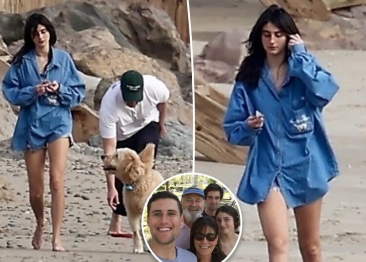 Romy Reiner looks solemn on beach walk with boyfriend after parents’ Rob and Michele’s murders