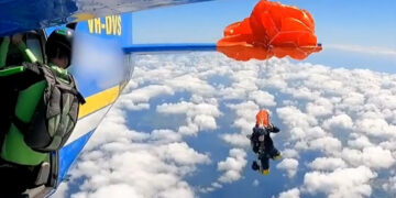 Video Shows Skydiver Dangling From Plane’s Tail After Parachute Gets Stuck