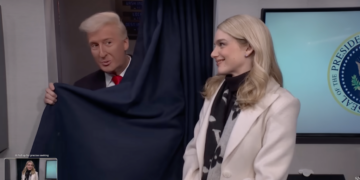 On ‘Saturday Night Live,’ President Trump Blows Up a Familiar Sleigh