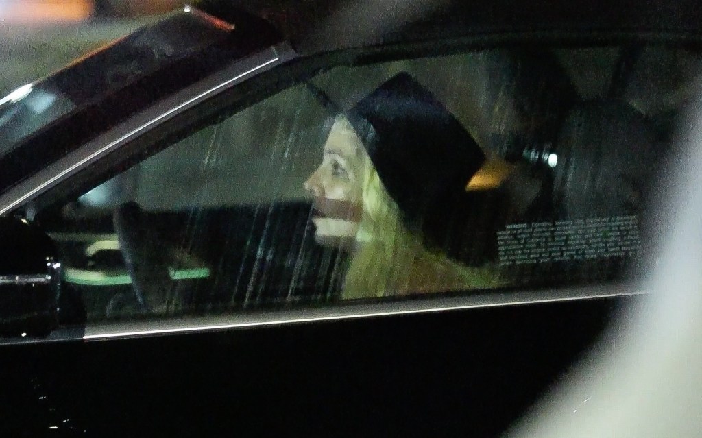 Britney Spears in her new black convertible BMW.