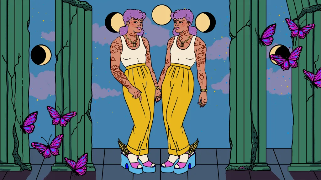 illustration of gemini astrology sign