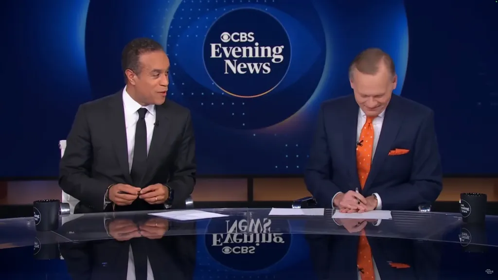 CBS Evening News anchor John Dickerson (right) choked up as he thanked co-anchor Maurice DuBois in an emotional sign-off as the pair closed the show for the last time earlier this month.
