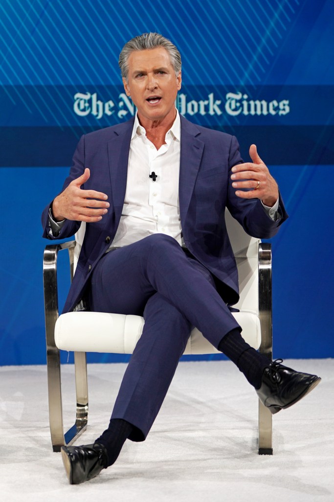 California Gov. Gavin Newsom speaks onstage during The New York Times DealBook Summit 2025 at Jazz at Lincoln Center on December 03, 2025 in New York City. 