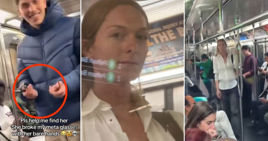 Woman Hailed as Hero for Smashing Man’s Meta Smart Glasses on Subway