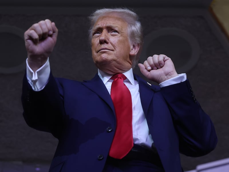WASHINGTON, DC - DECEMBER 05: U.S. President Donald Trump dances to the final performance of the Village People during the FIFA World Cup 2026 Official Draw at John F. Kennedy Center for the Performing Arts on December 05, 2025 in Washington, DC. (Photo by Hector Vivas - FIFA/FIFA via Getty Images)