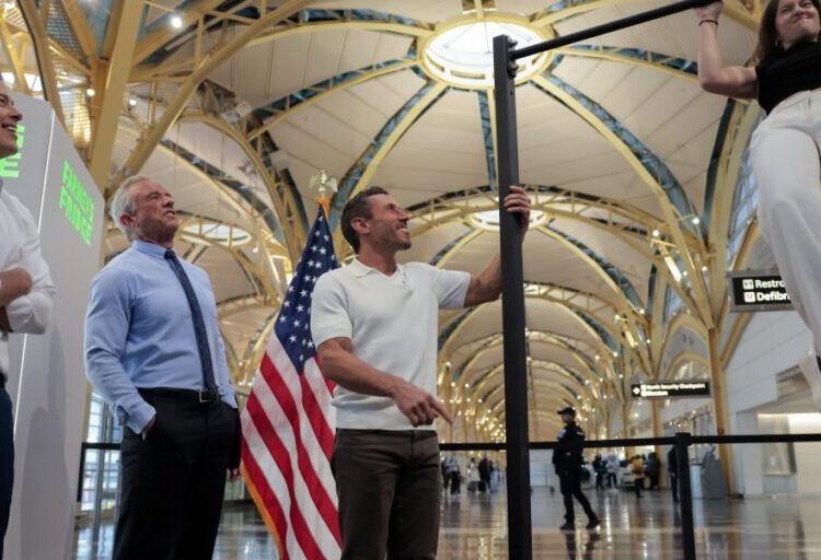 RFK Jr. and Transportation Secretary Sean Duffy had a pull-up competition at Reagan to announce Trump’s $1 billion plan for healthy airport upgrades