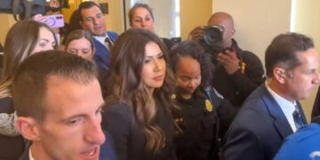 ‘Modern Gestapo!’ Protests erupt as Kristi Noem leaves hearing early