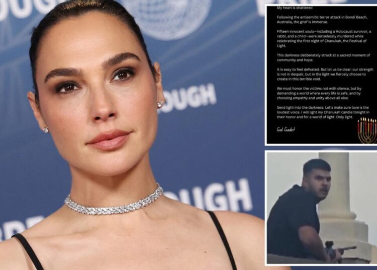 Gal Gadot ‘shattered’ as stars condemn deadly Bondi Beach terror attack at Hanukkah celebration