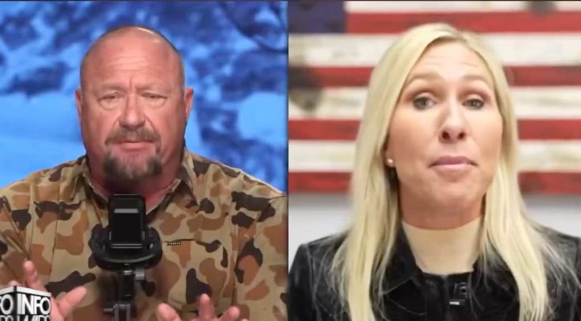 MTG’s Furious ‘Cult’ Trump Rant in Front of Alex Jones