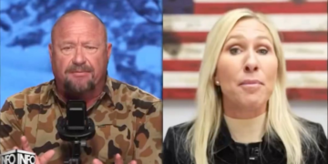 MTG’s Furious ‘Cult’ Trump Rant in Front of Alex Jones