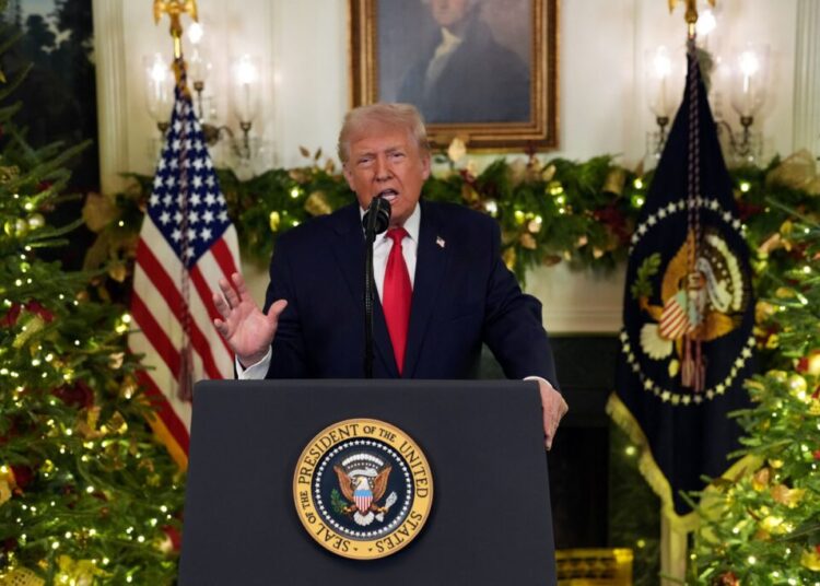 Fast, harsh, alone: Trump beams into prime time with uncertain results