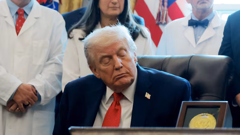 WASHINGTON, DC - DECEMBER 18: U.S. Health and Human Services Secretary Robert F. Kennedy Jr. speaks alongside U.S. President Donald Trump during an event for an executive order in the Oval Office of the White House on December 18, 2025 in Washington, DC. Trump signed the order reclassifying marijuana as a schedule III drug. (Photo by Anna Moneymaker/Getty Images)