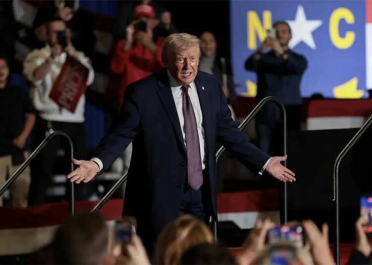 ‘This is strange’: Trump fans baffled by puny turnout at North Carolina rally