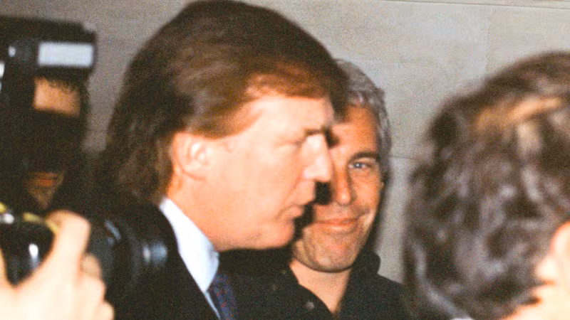 Donald Trump and Jeffrey Epstein in New York City, on April 9, 1997.