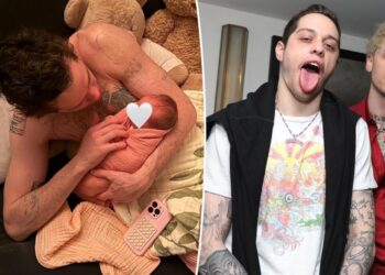Pete Davidson shows off tattoo removal journey in shirtless photo with newborn daughter