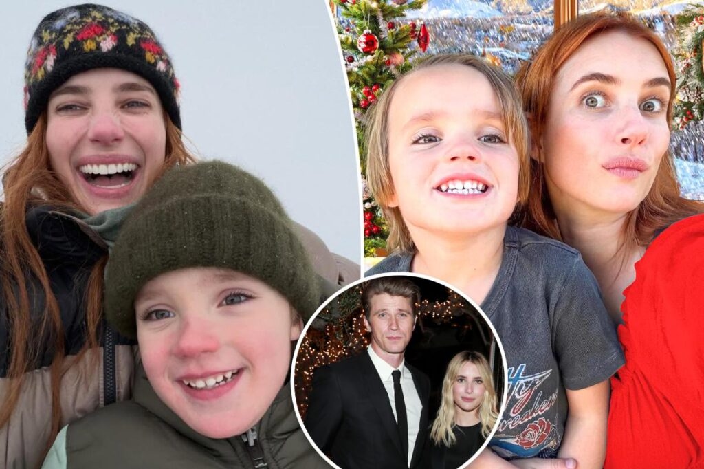 Emma Roberts shares rare photo of lookalike son Rhodes, 4, during snowy getaway