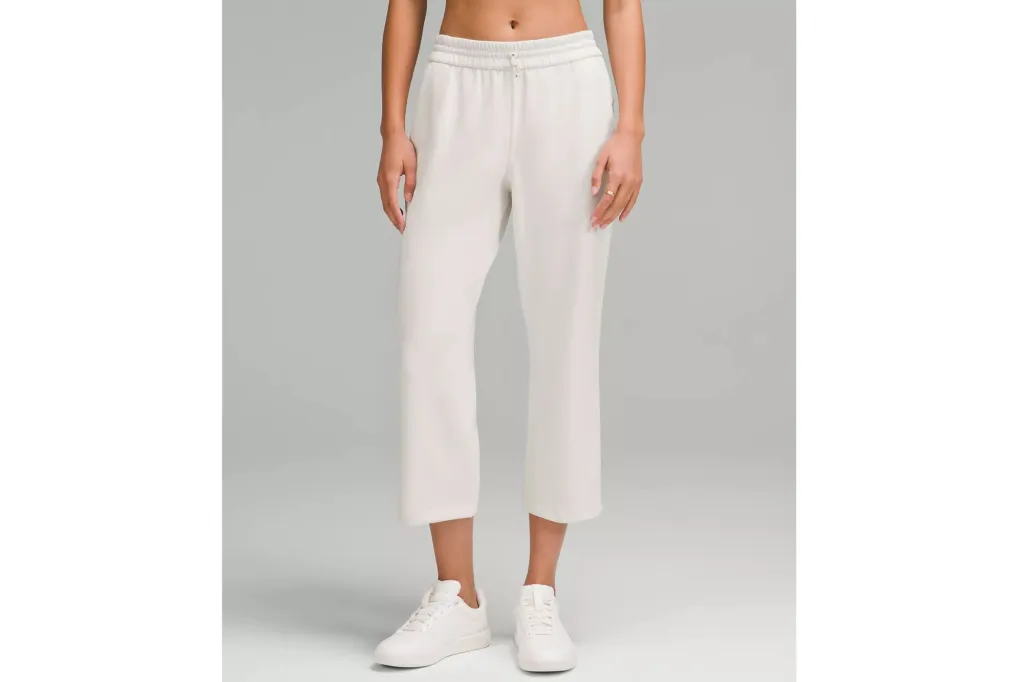 A person in white sweats.