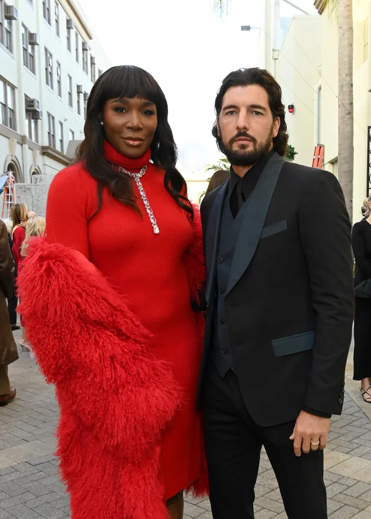 Venus Williams and Andrea Preti pose for a photo at Vogue World: Hollywood 2025.