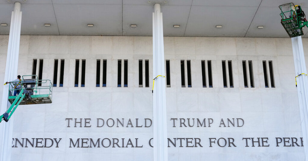 Trump’s Name Joins Kennedy’s on Performing Arts Center’s Facade