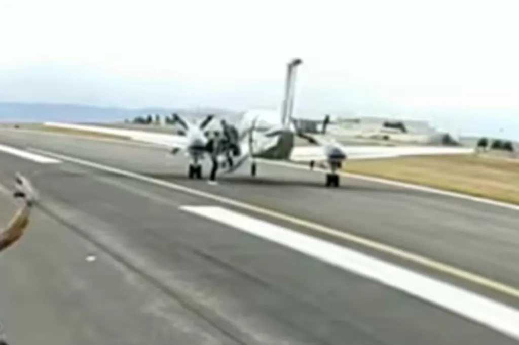 A twin-engine turboprop aircraft landed itself at a Colorado airport on Saturday after a sudden cabin failure.