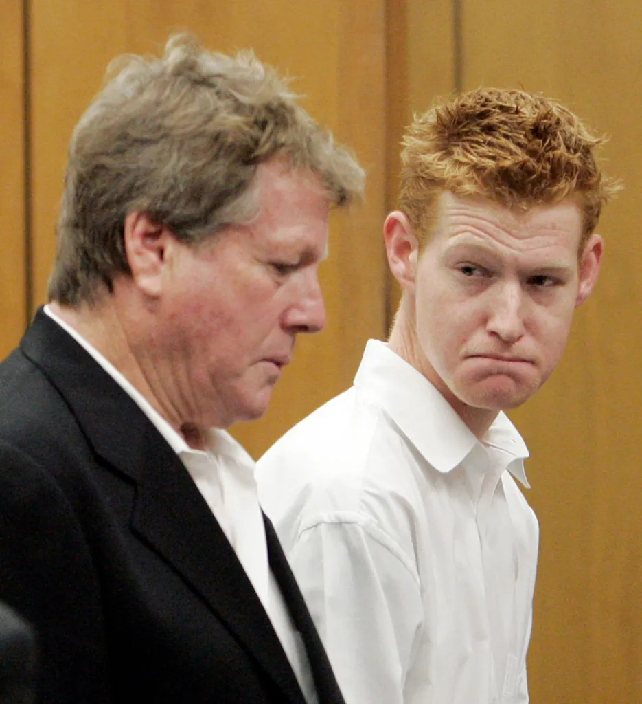 Ryan O'Neal and his son Redmond O'Neal appear for an arraignment on methamphetamine possession charges.
