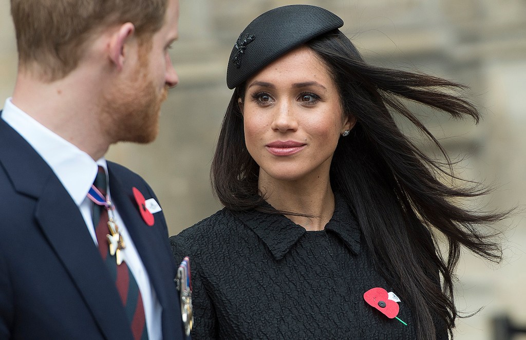 Meghan Markle and Prince Harry attending a service of commemoration and thanksgiving to mark Anzac Day.