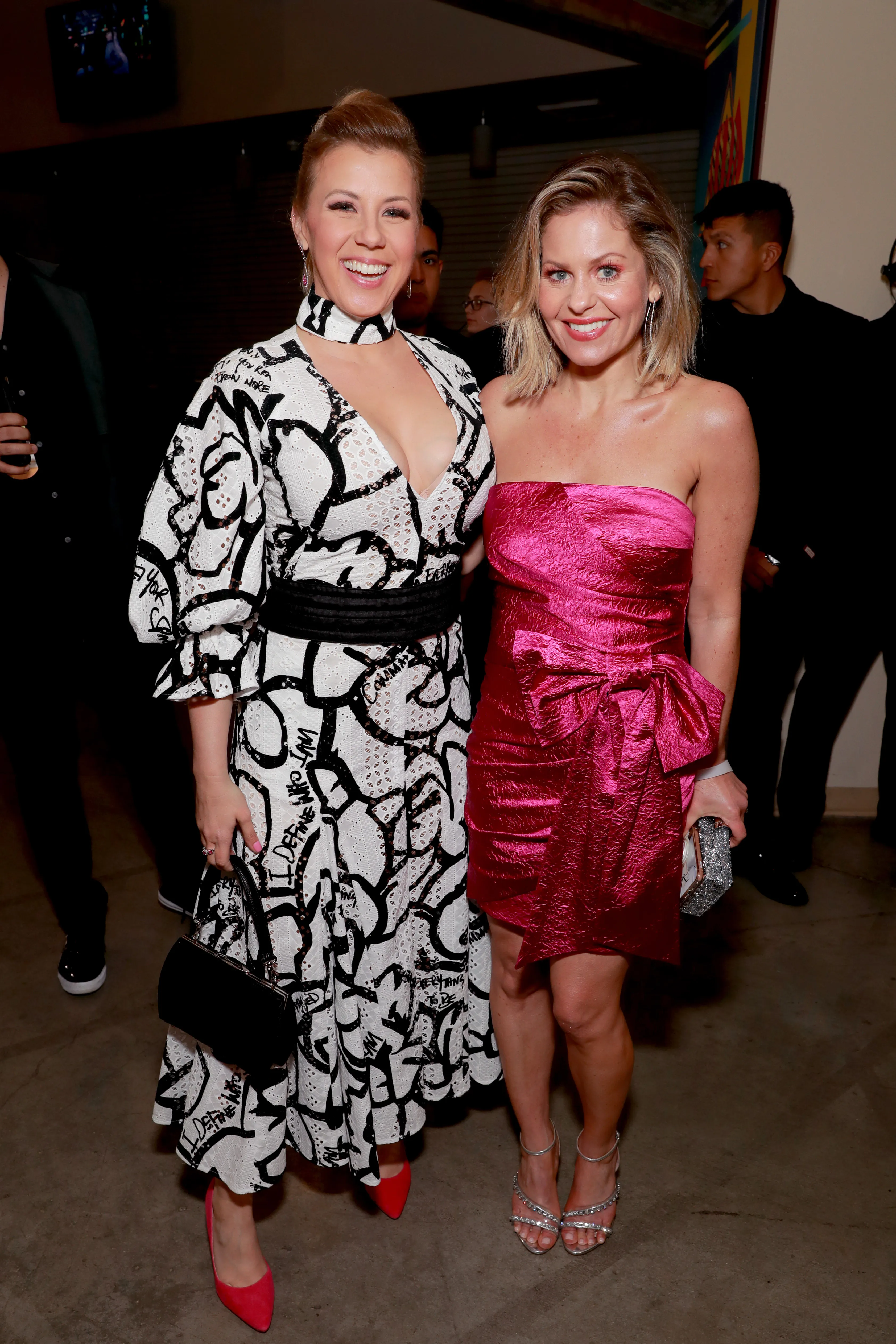Jodie Sweetin and Candace Cameron Bure at the 2019 Kids' Choice Awards.