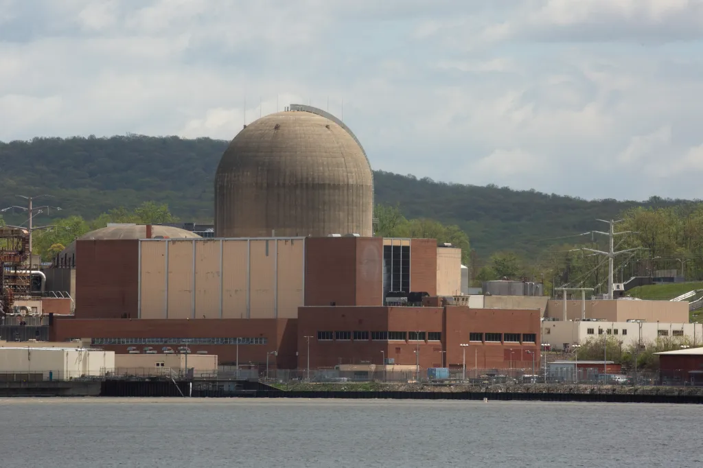Indian Point nuclear plant seen from Tomkins Cove.