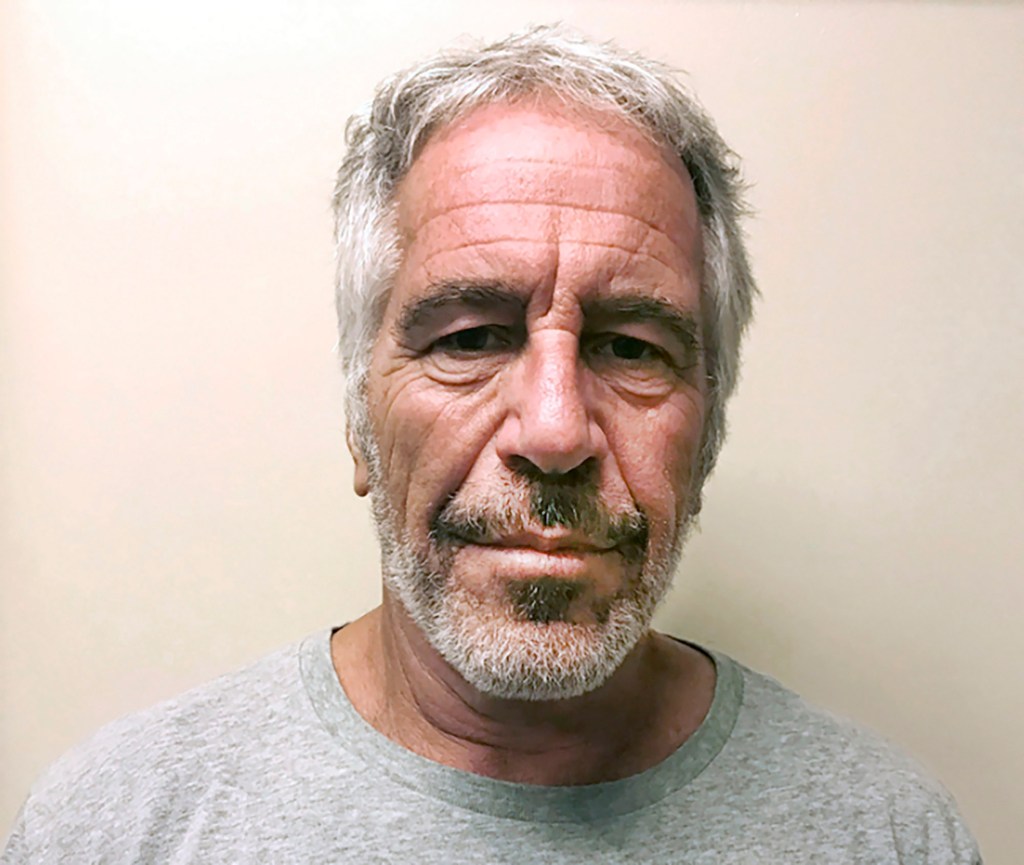 Jeffrey Epstein in a mugshot from the New York State Sex Offender Registry.