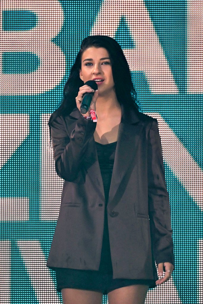Phoebe Gates speaking onstage during Global Citizen Festival 2023.