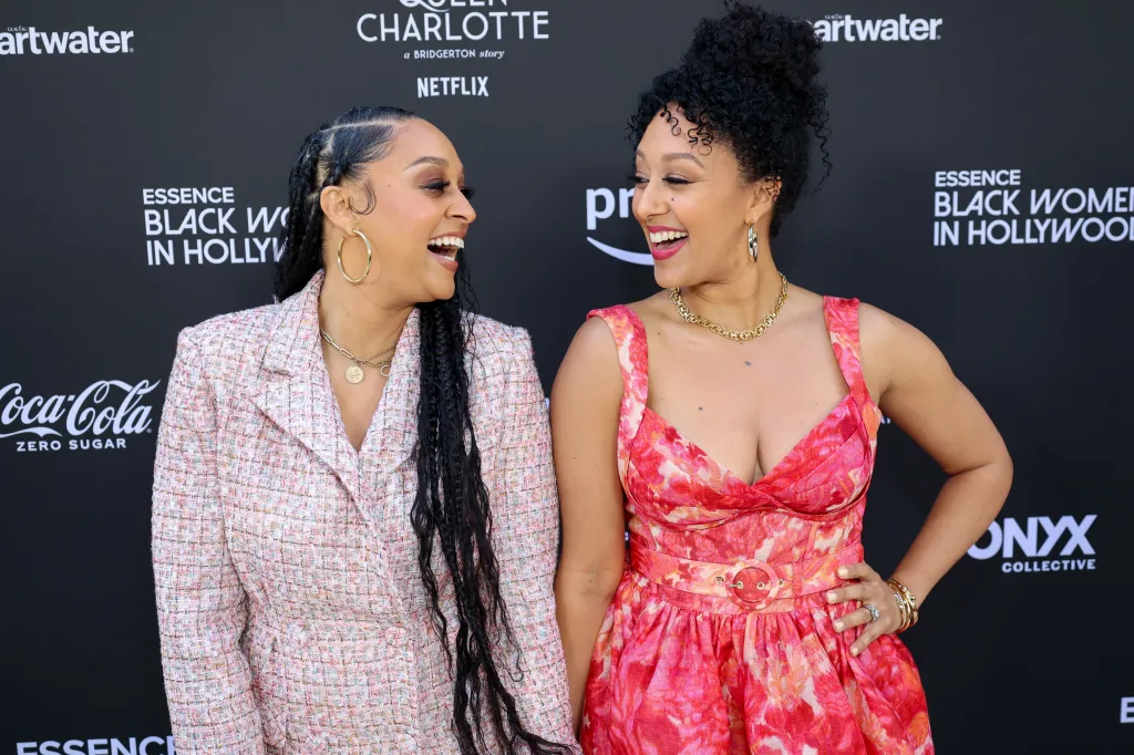 Tia Mowry and Tamera Mowry attend the 2023 ESSENCE Black Women In Hollywood Awards