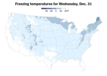 It’s Going to Be a Cold New Year’s Eve for Much of the U.S.
