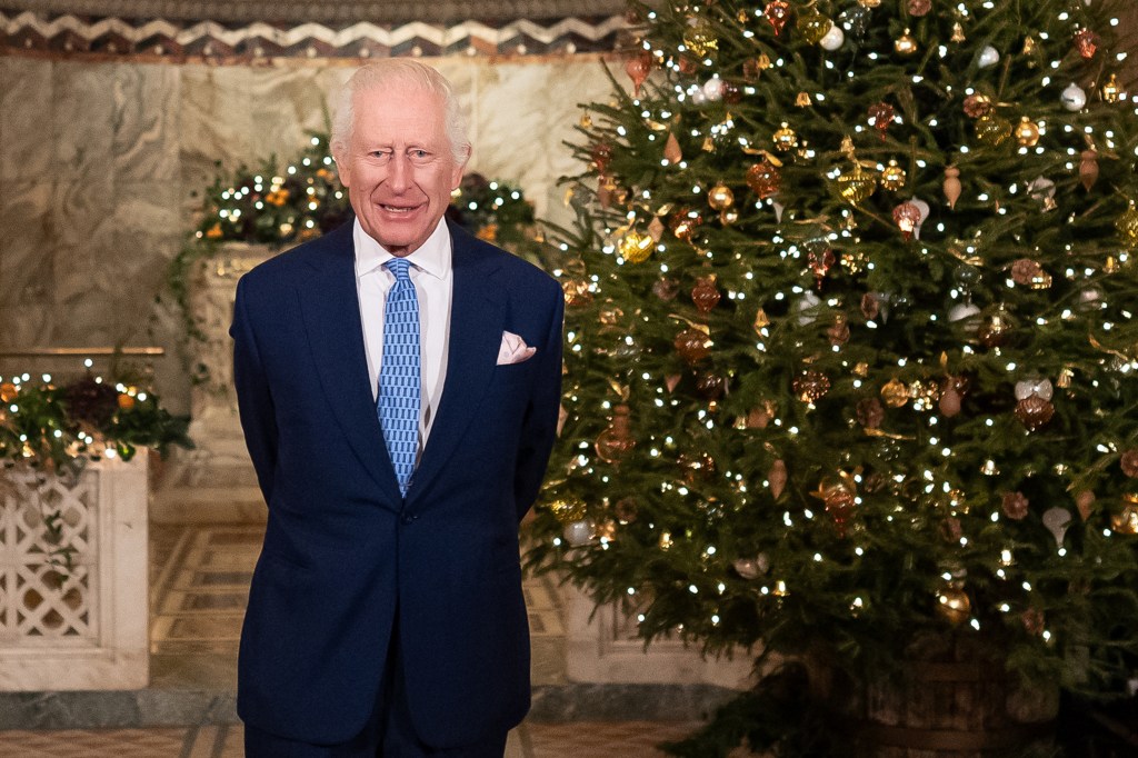 King Charles III records his Christmas message.