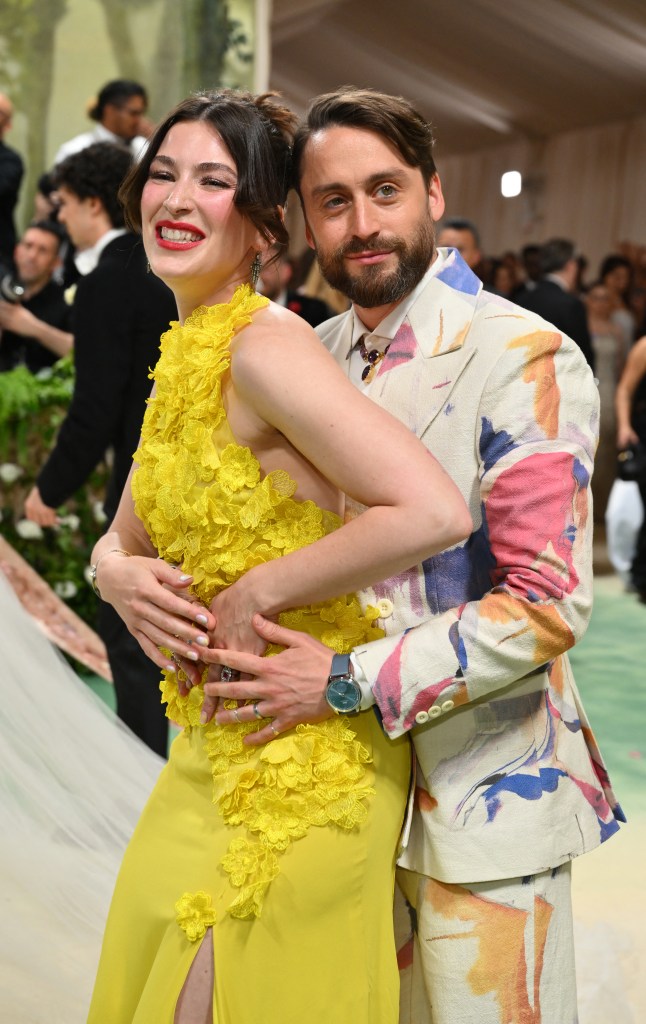 Kieran Culkin and wife Jazz Charton pose at the 2024 Met Gala.