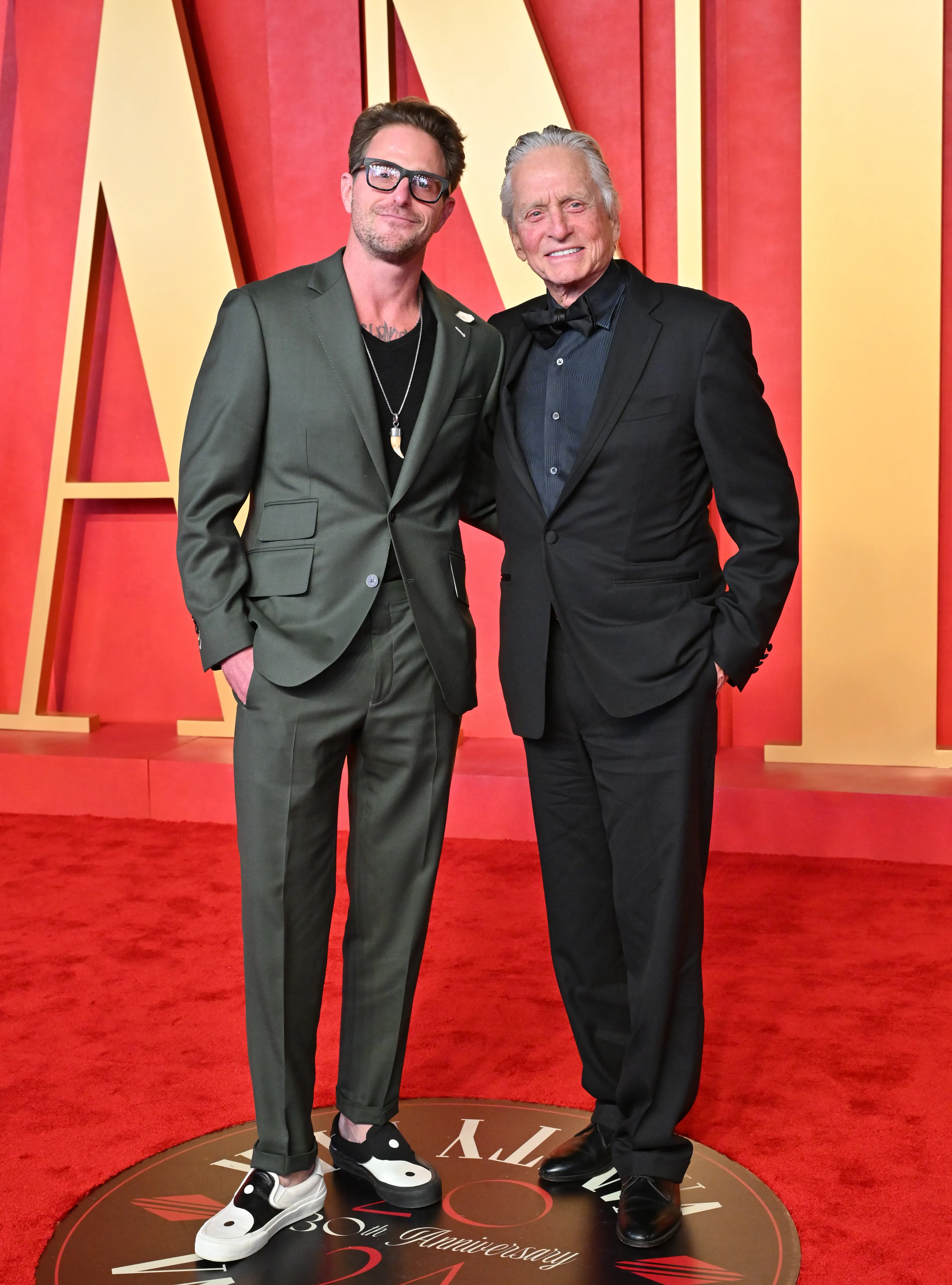 Cameron Douglas and Michael Douglas attend the 2024 Vanity Fair Oscar Party.